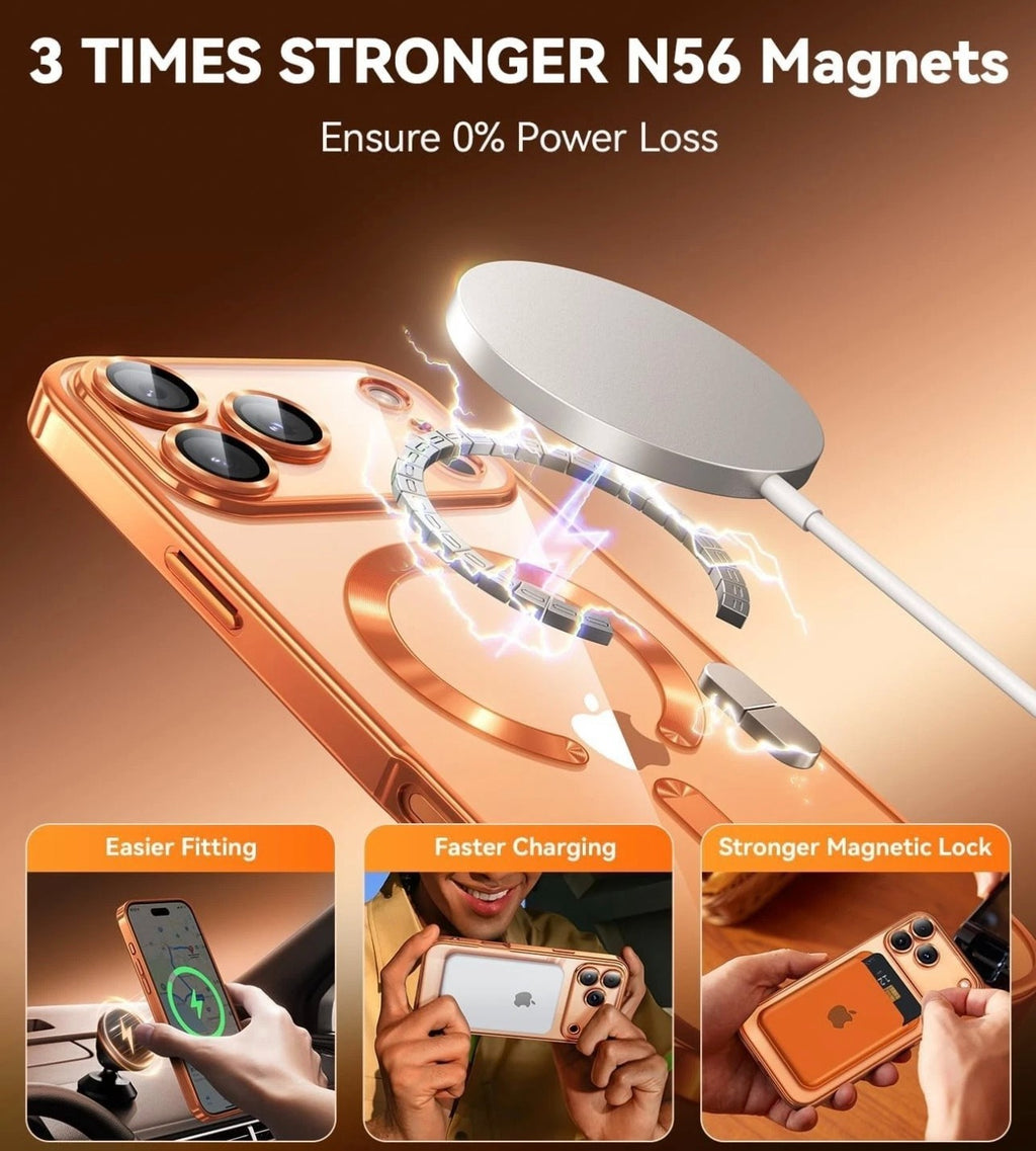Magsafe with Lens Glass Case for Iphone 17 Pro Max 16Pro 17E 15 14 13 12 SE 2022