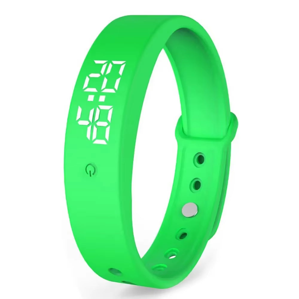LED Digital Smart Bracelet Waterproof Smart Clock Smartband with Body Temperature Monitor Smart Band Vibration Alarm Reminder