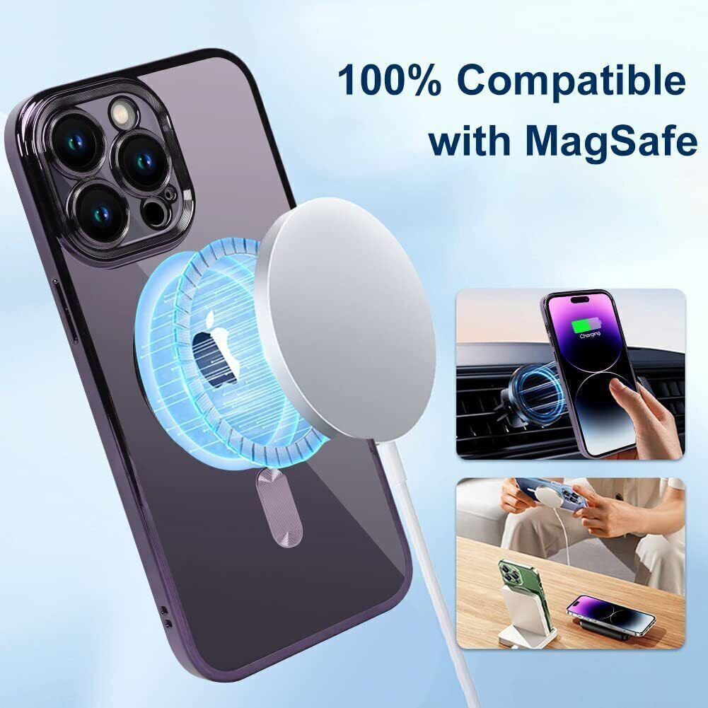 Magsafe with Lens Glass Case for Iphone 17 Pro Max 16Pro 17E 15 14 13 12 SE 2022