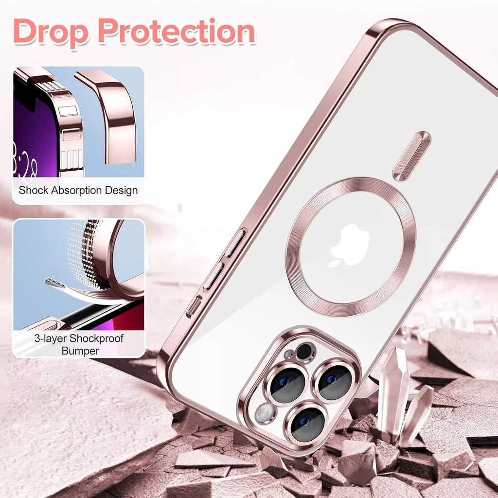 Magsafe with Lens Glass Case for Iphone 17 Pro Max 16Pro 17E 15 14 13 12 SE 2022