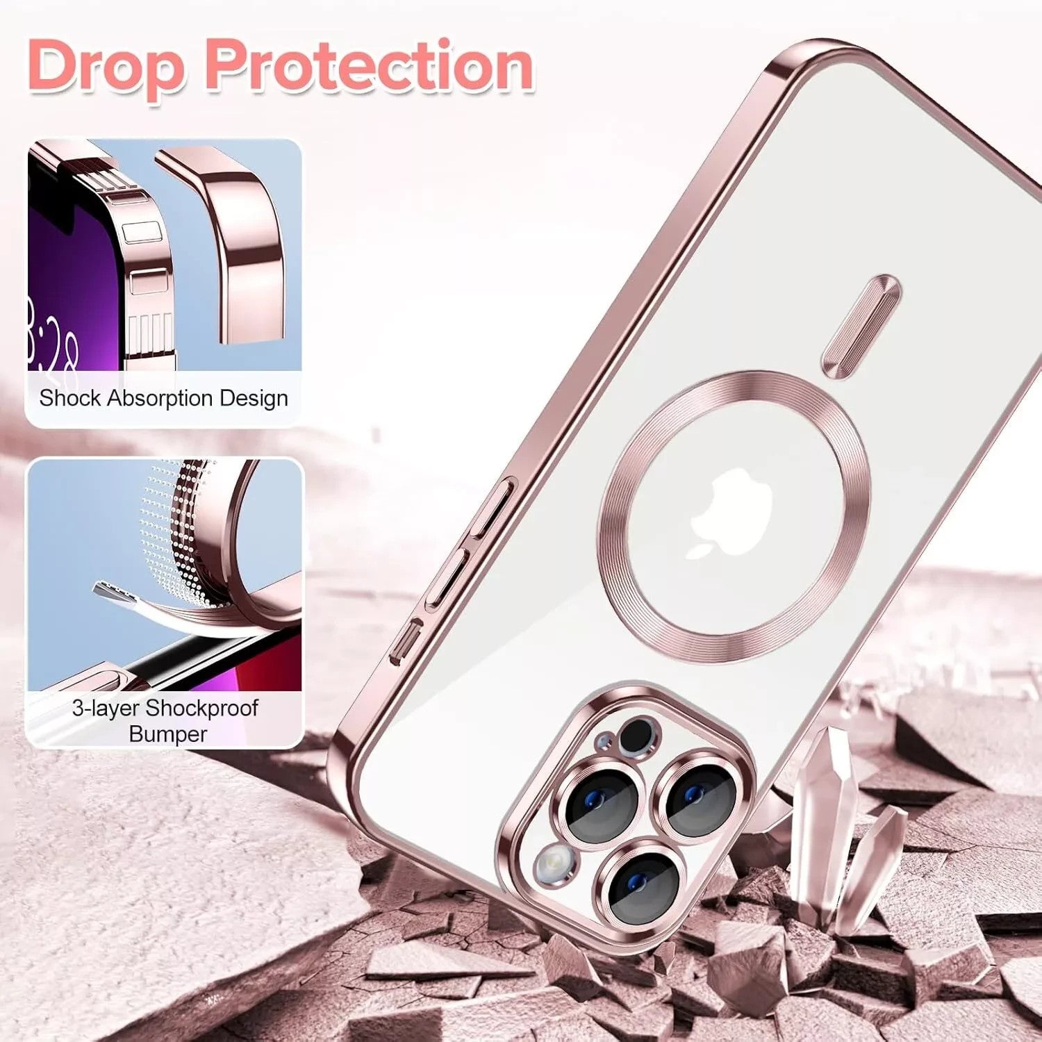 Magsafe with Lens Glass Case for Iphone 17 Pro Max 16Pro 17E 15 14 13 12 SE 2022