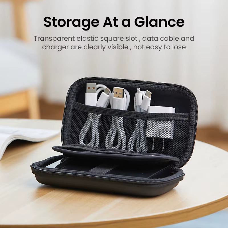 Storage Case for Hard Disk Drive Portable Power Bank Case for External Hard Drive SSD HDD Protective Pouch Travel Bag Box
