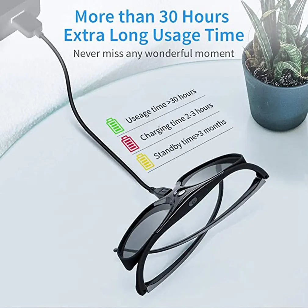 2PCS/1PC 3D Universal Glasses for Xgimi Z3/Z4/Z6/H2 Nuts G1/P2 Active Shutter 96-144HZ Rechargeable Benq Acer DLP LINK Projector