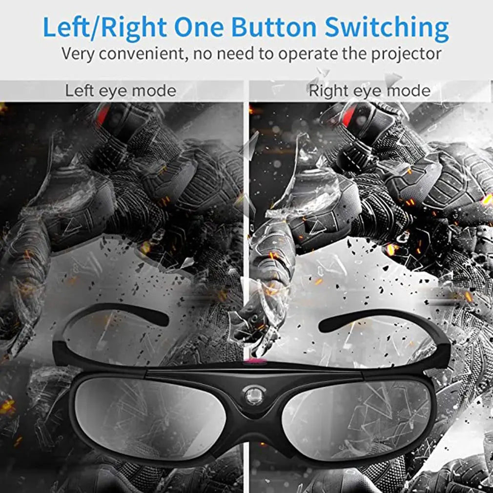 2PCS/1PC 3D Universal Glasses for Xgimi Z3/Z4/Z6/H2 Nuts G1/P2 Active Shutter 96-144HZ Rechargeable Benq Acer DLP LINK Projector