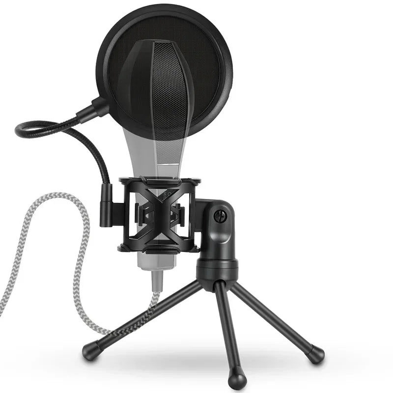 Microphone Stand Gaming Mic Tripod Mount Recording Equipment for Podcast Recording Studio Laptop Desktop Microphone Holder