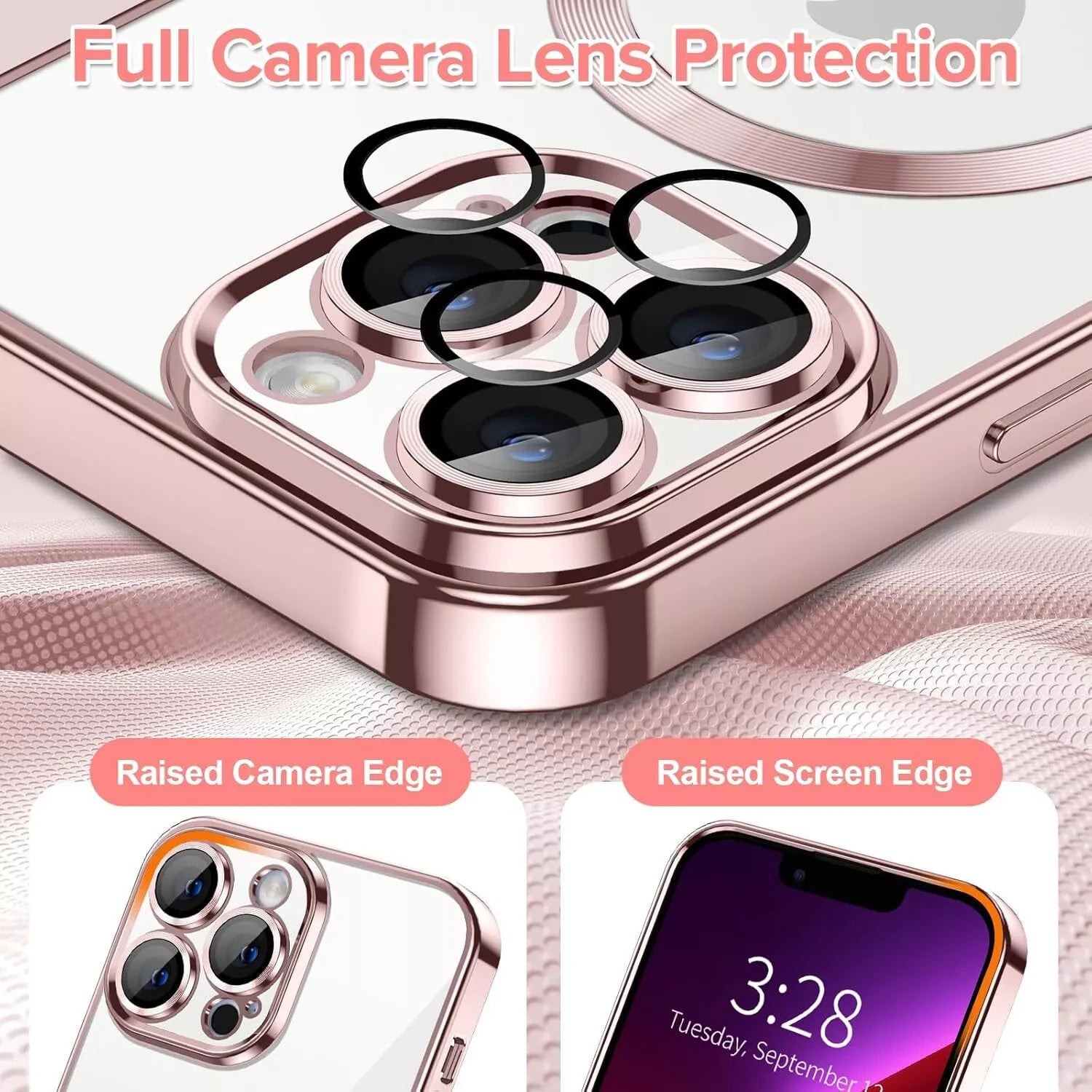 Magsafe with Lens Glass Case for Iphone 17 Pro Max 16Pro 17E 15 14 13 12 SE 2022