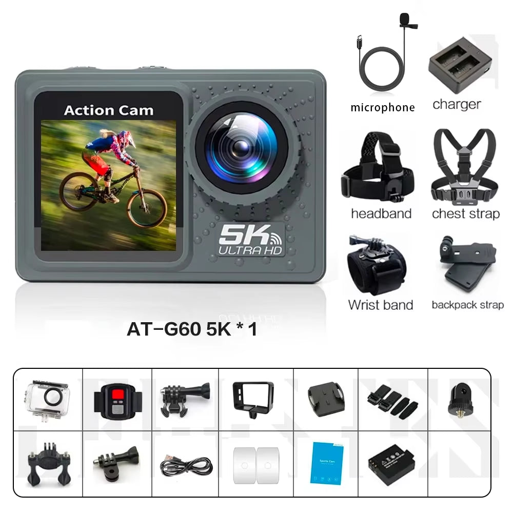Action Camera 4K Bicycle Camera Electronic Stabilizer Action Cam Wifi 5K Sport Camera Helmet Video Recording Cameras for Go Pro