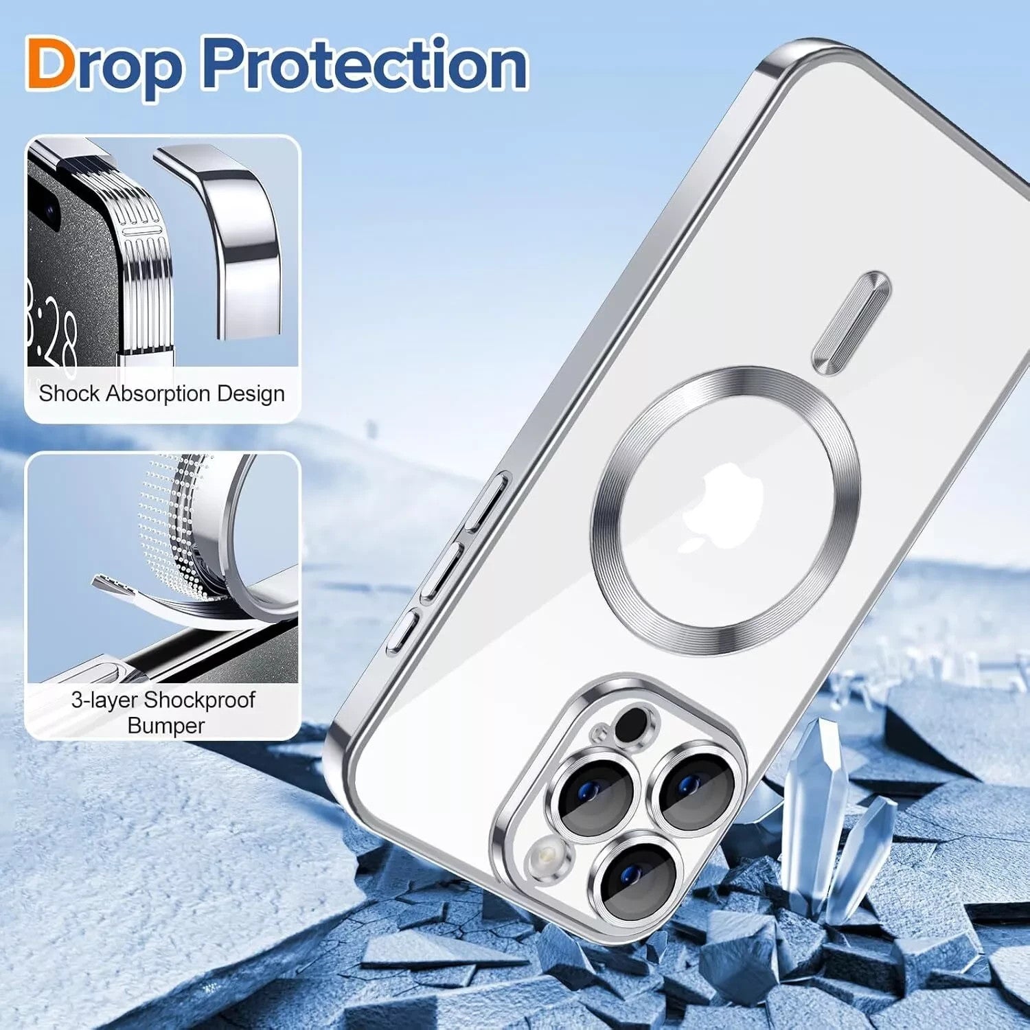 Magsafe with Lens Glass Case for Iphone 17 Pro Max 16Pro 17E 15 14 13 12 SE 2022