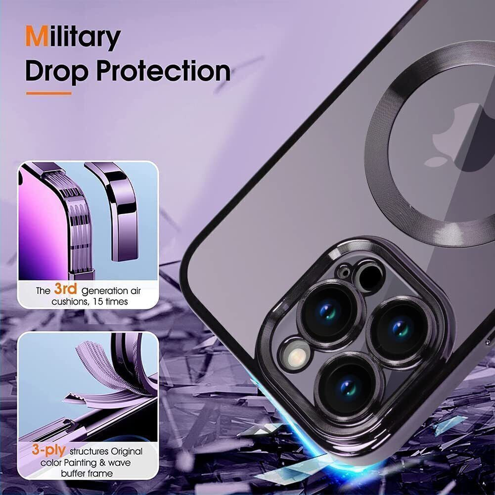 Magsafe with Lens Glass Case for Iphone 17 Pro Max 16Pro 17E 15 14 13 12 SE 2022