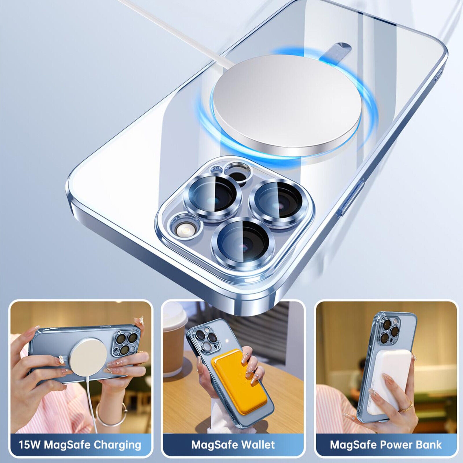 Magsafe with Lens Glass Case for Iphone 17 Pro Max 16Pro 17E 15 14 13 12 SE 2022