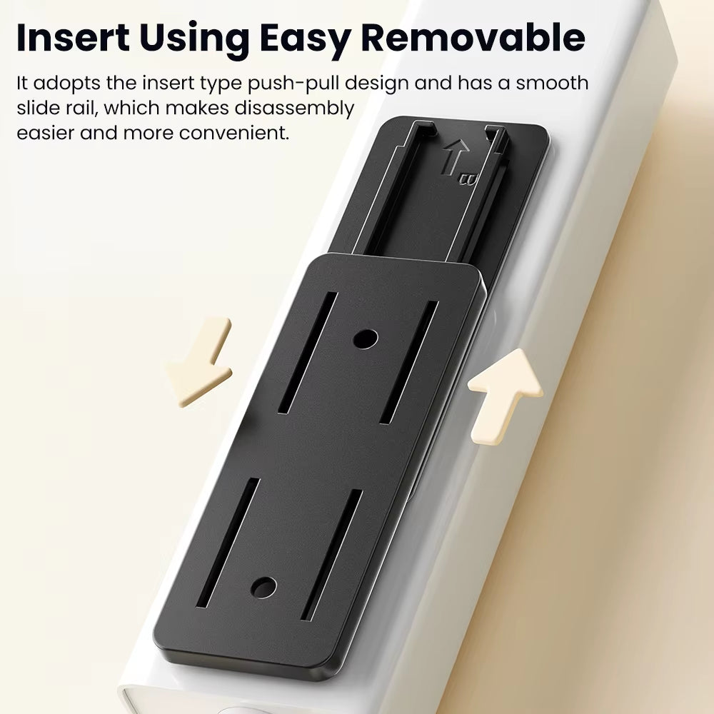 Self-Adhesive Power Socket Strip Fixator Wall Mounted Self Adhesive Punch Free Row Plug Holder for Kitchen Home Office