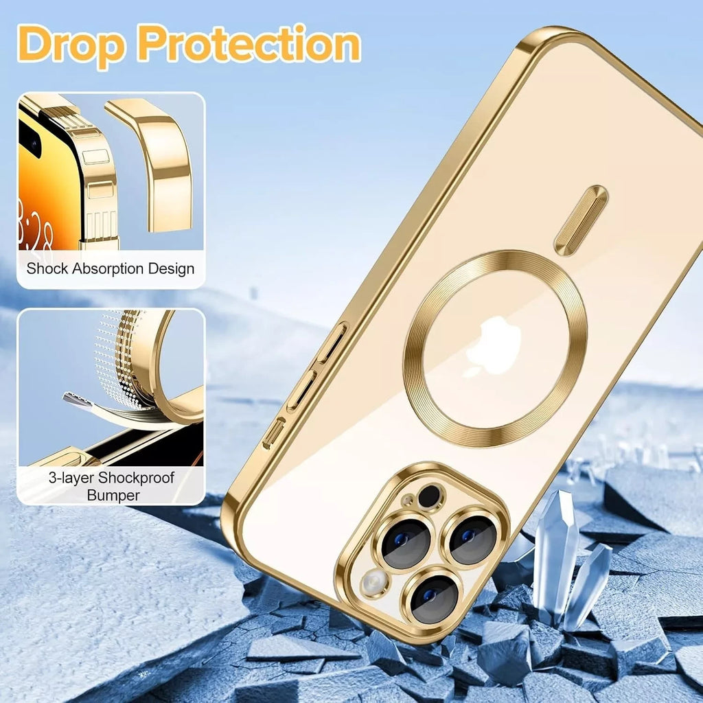 Magsafe with Lens Glass Case for Iphone 17 Pro Max 16Pro 17E 15 14 13 12 SE 2022