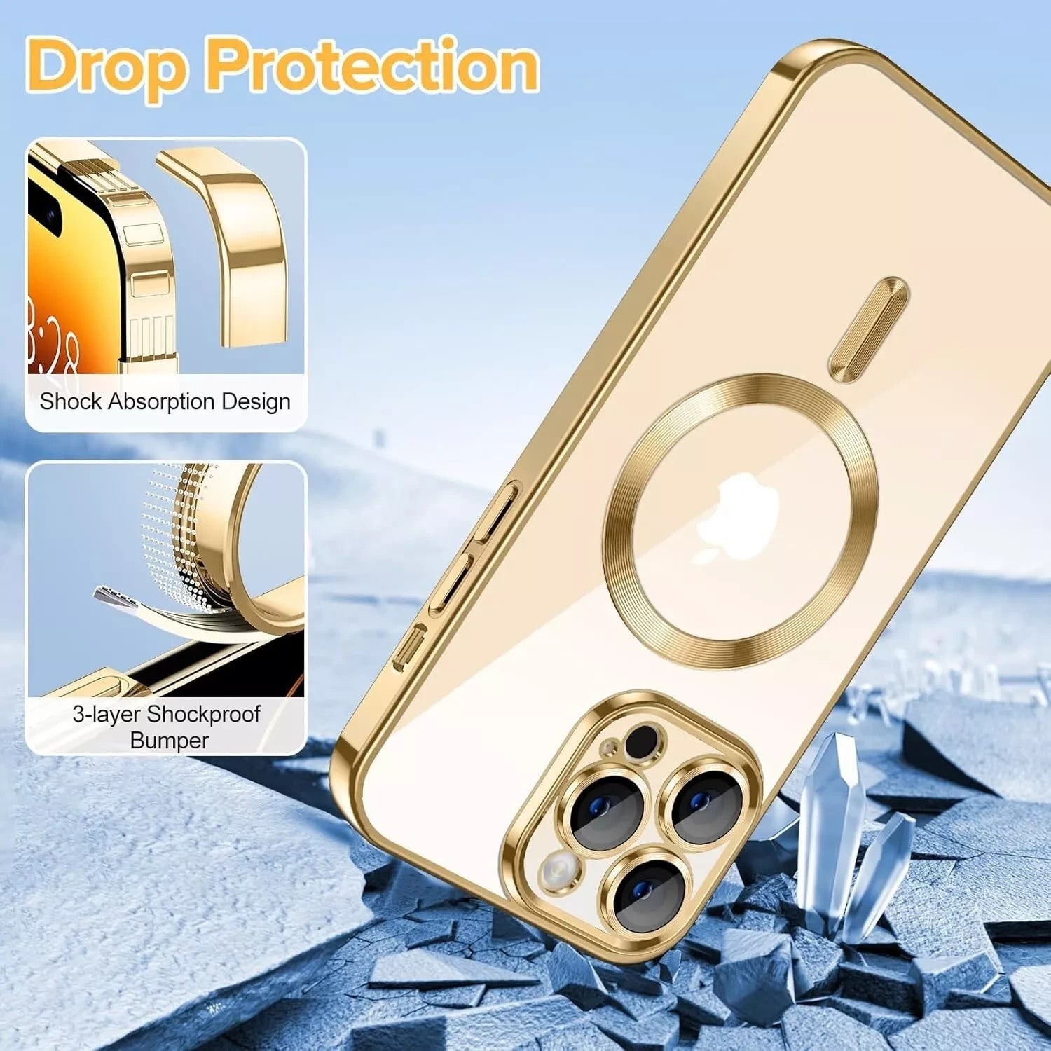 Magsafe with Lens Glass Case for Iphone 17 Pro Max 16Pro 17E 15 14 13 12 SE 2022