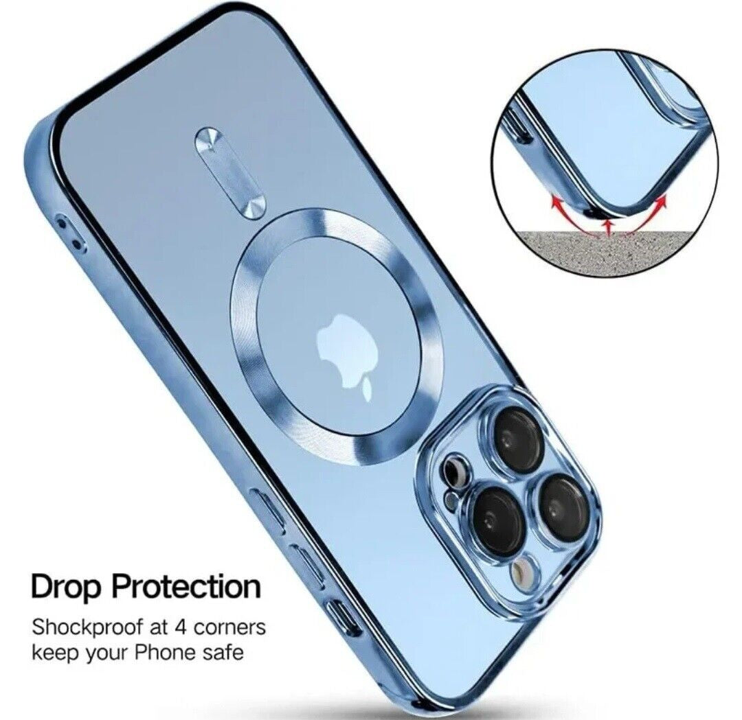 Magsafe with Lens Glass Case for Iphone 17 Pro Max 16Pro 17E 15 14 13 12 SE 2022