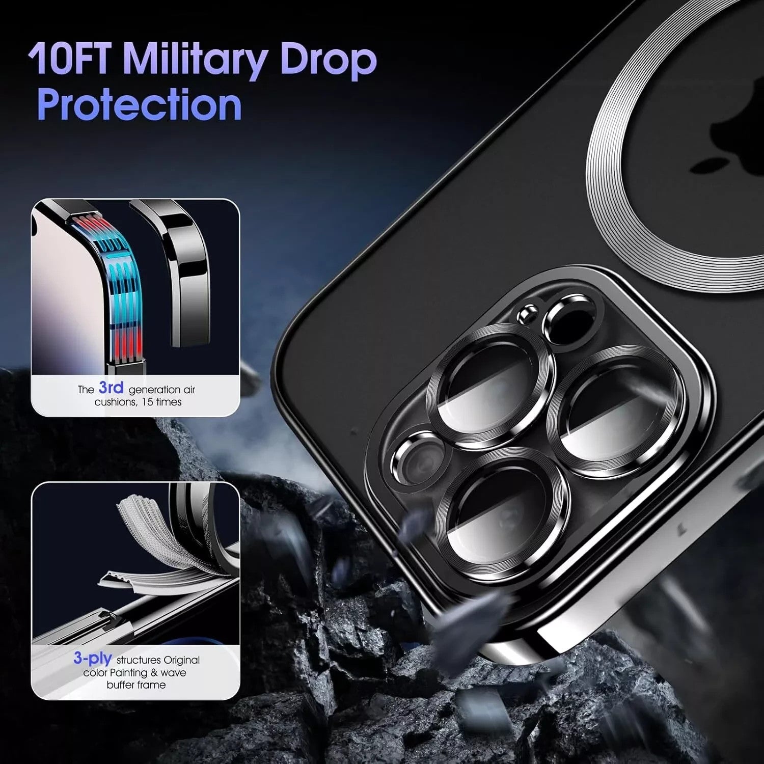 Magsafe with Lens Glass Case for Iphone 17 Pro Max 16Pro 17E 15 14 13 12 SE 2022