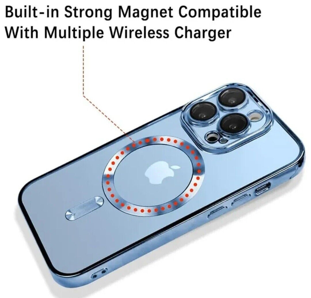 Magsafe with Lens Glass Case for Iphone 17 Pro Max 16Pro 17E 15 14 13 12 SE 2022