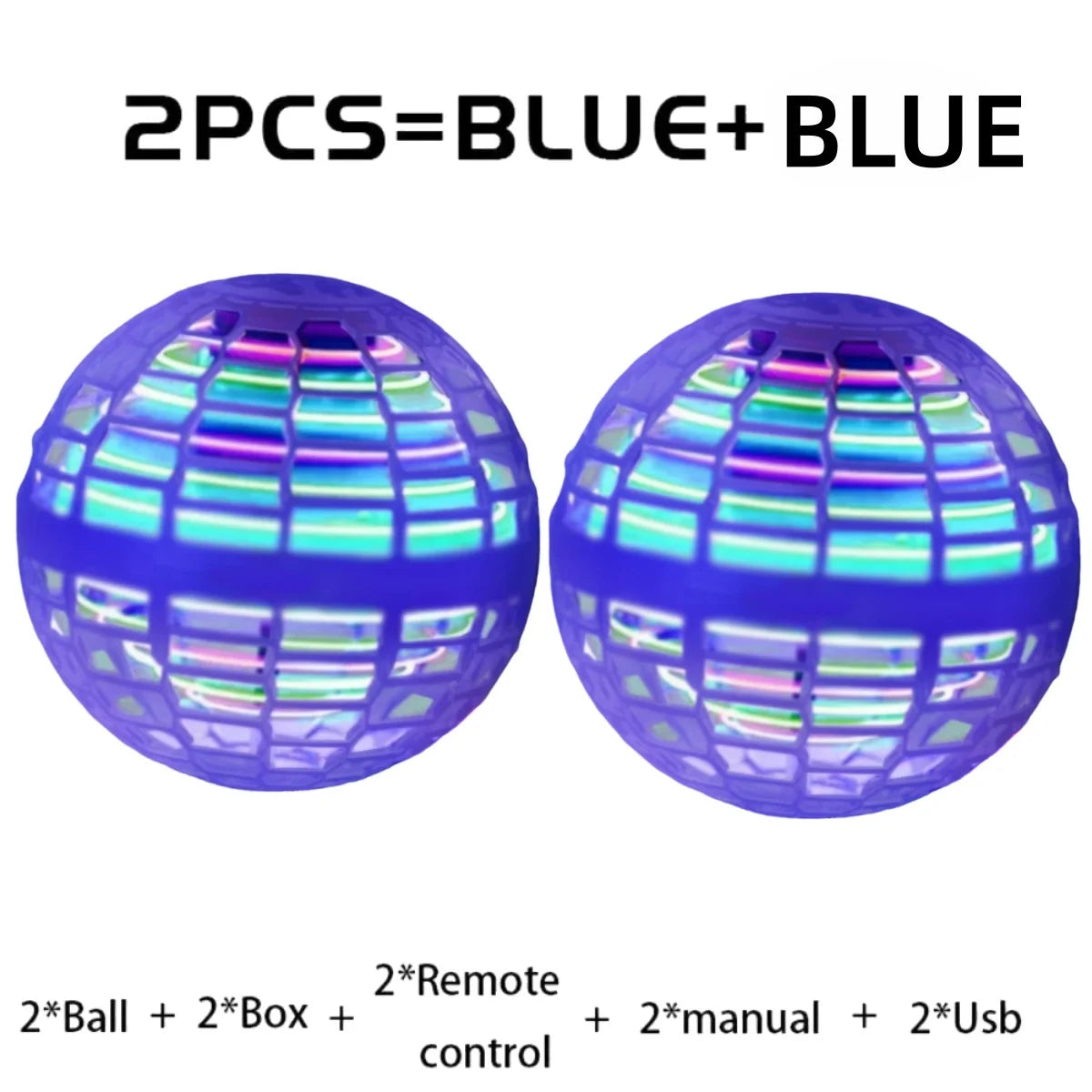 Flying Ball Children'S Hand Controlled Color LED Cosmic Globe 360 ° Rotating Suspension Ball Suitable for Indoor and Outdoor Toy