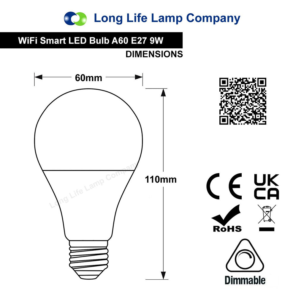 Wifi RGB Smart LED Light Bulb for Apps by Ios Android Amazon Alexa Google Home