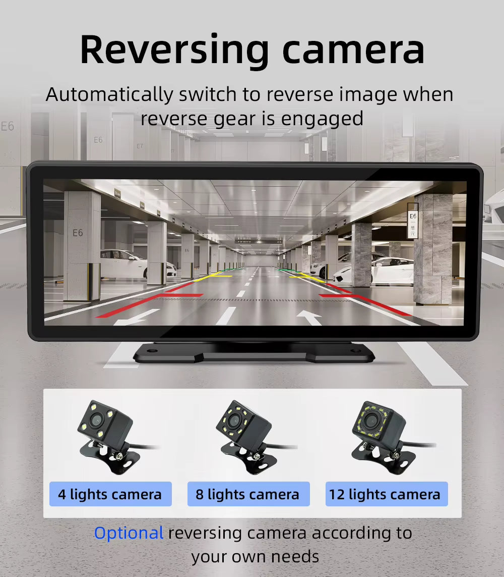 10.26 Inch Portable MP5 Multimedia Video Player Android Auto Wireless Carplay Screen HD Rear Reversing Camera Car Radio