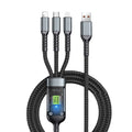 3 in 1 100W Transparent Fast Charging Cable Type C Usb Micro for Huawei OPPO Vivo Samsung Xiaomi Pilot Lamp Charger Usb C 6A